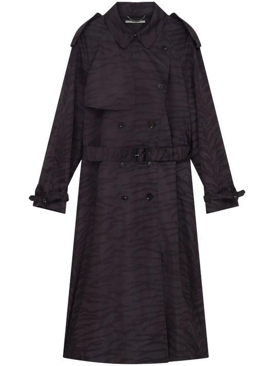Tiger-Print Recycled-Polyamide Trench Coat