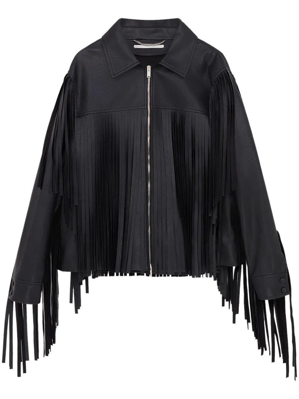 Fringe-Detail Zip-Up Jacket