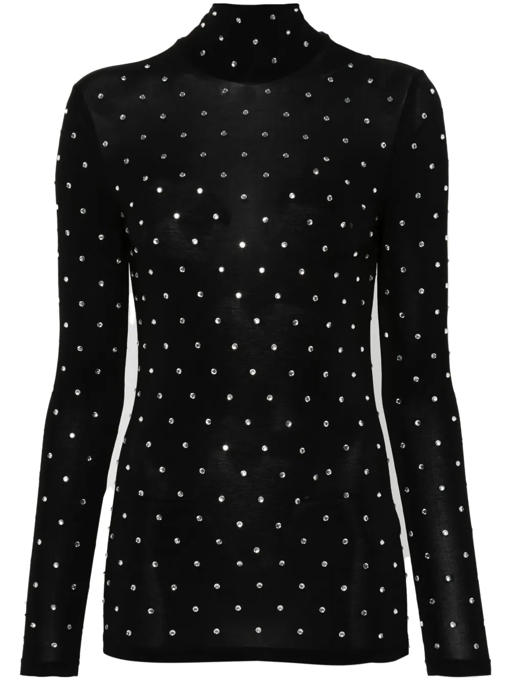 Gem-Embellished High-Neck Top