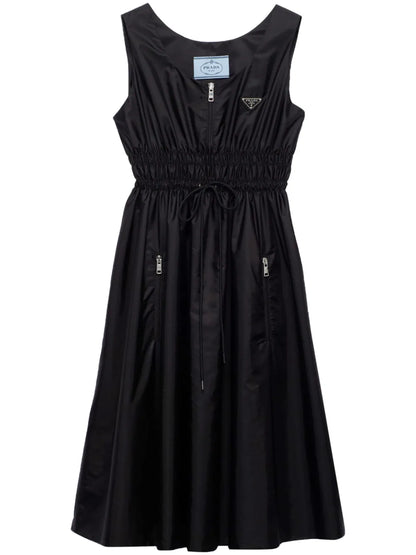 Logo-Appliqué Re-Nylon Midi Dress