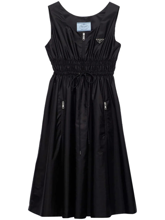 Logo-Appliqué Re-Nylon Midi Dress
