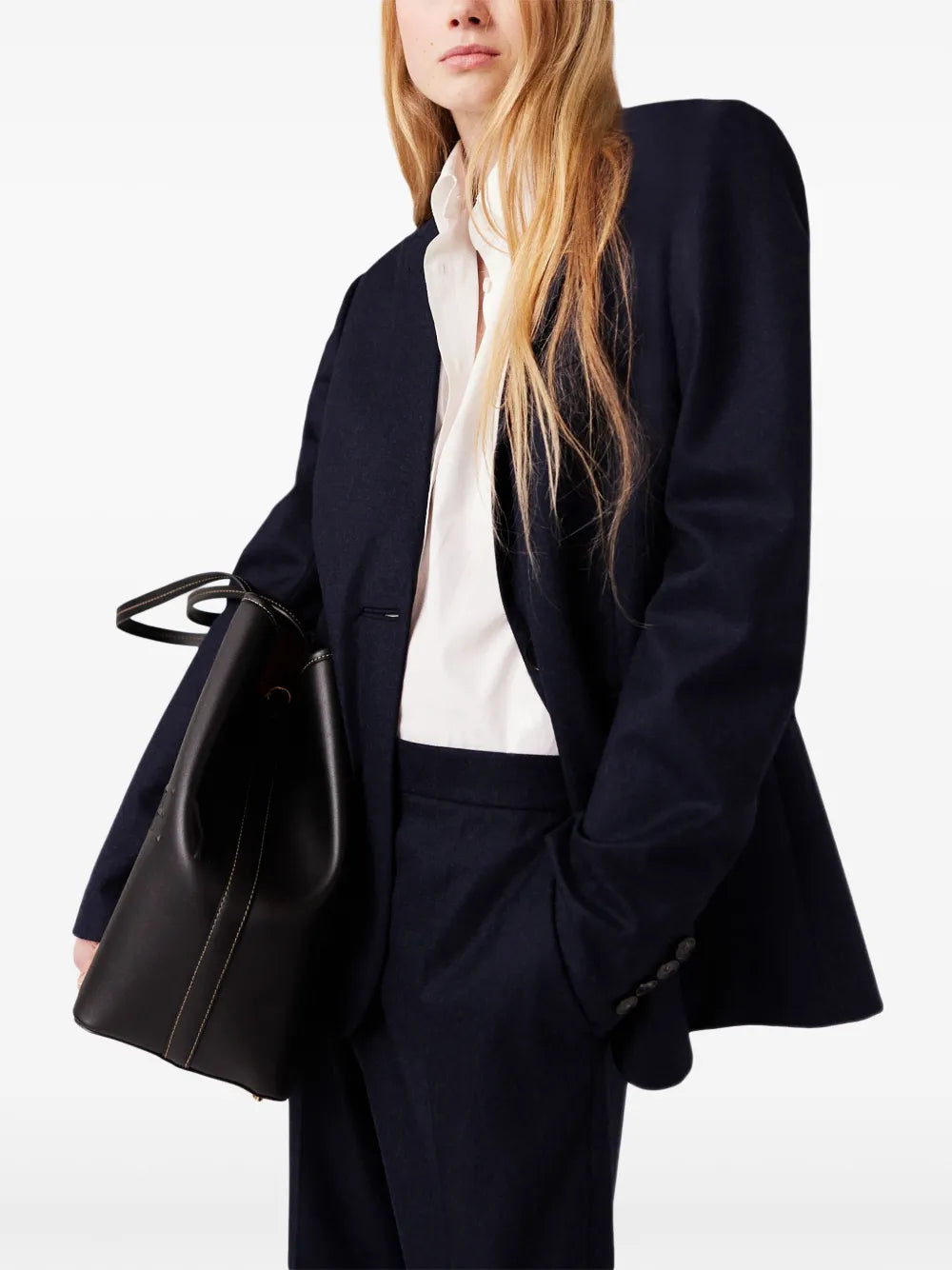 Single-Breasted Flannel Blazer