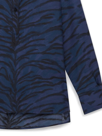 Tiger-Print Silk Shirt