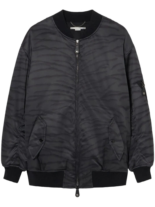 Tiger-Print Bomber Jacket