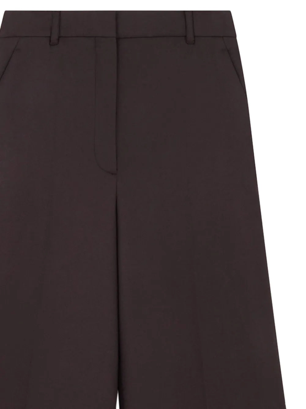 Wool Mid-Rise Flared Trousers