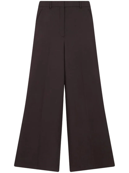 Wool Mid-Rise Flared Trousers