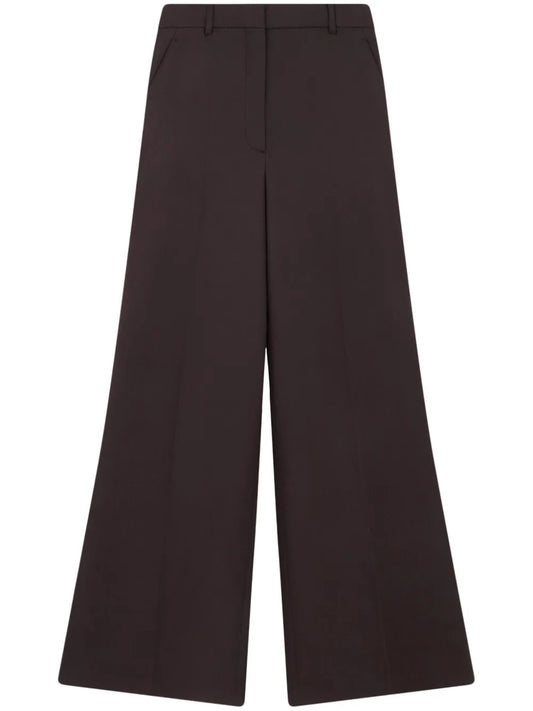 Wool Mid-Rise Flared Trousers