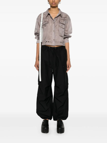 Embroidered-Logo Wide-Leg Trousers