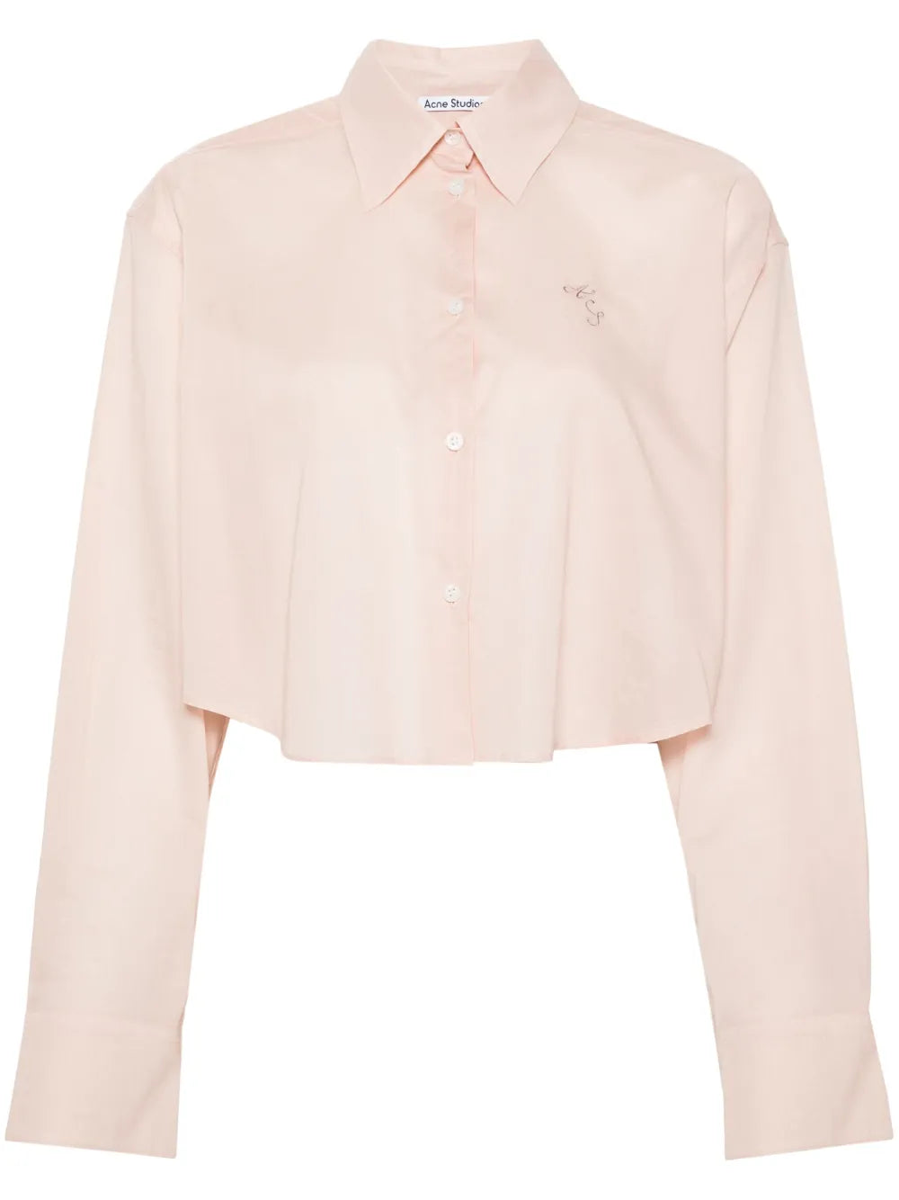 Logo-Embroidered Cotton Crop Shirt