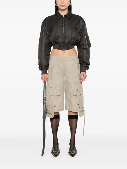 Cropped Padded Bomber Jacket