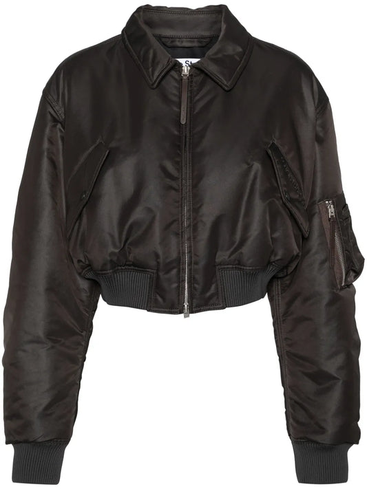 Cropped Padded Bomber Jacket