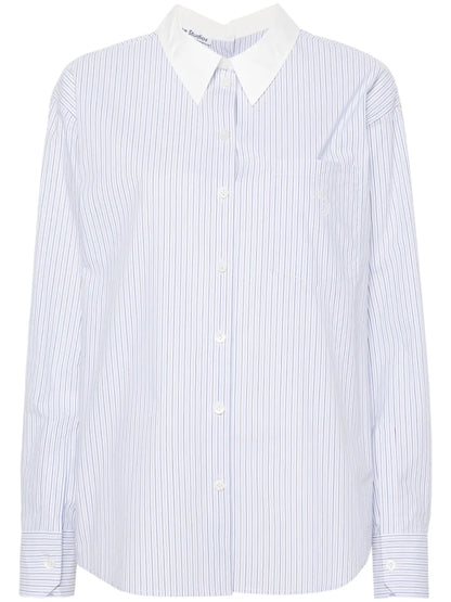 Logo-Embroidered Striped Button-Up Shirt