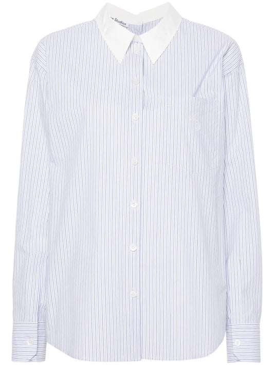 Logo-Embroidered Striped Button-Up Shirt