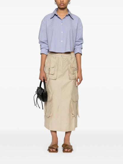 Striped Cropped Cotton Shirt