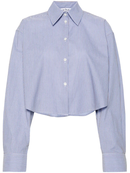 Striped Cropped Cotton Shirt