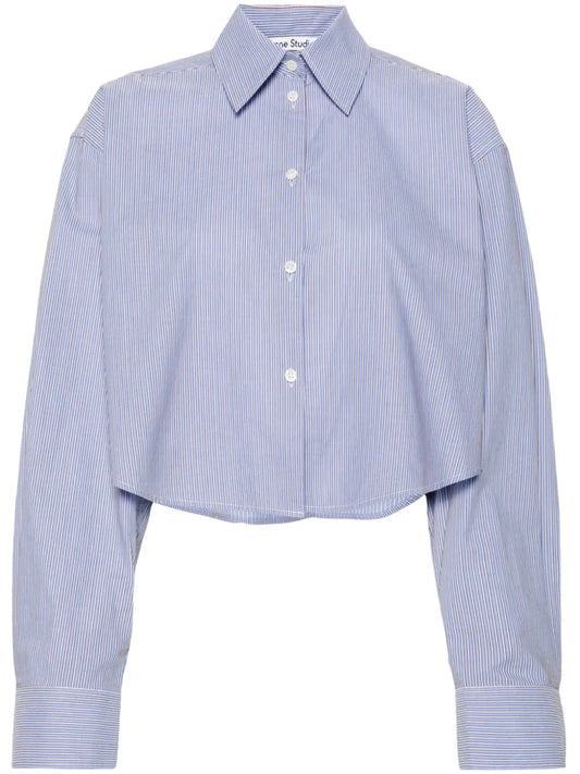 Striped Cropped Cotton Shirt