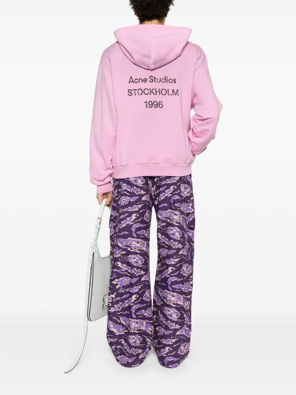 Logo-Print Distressed Hoodie