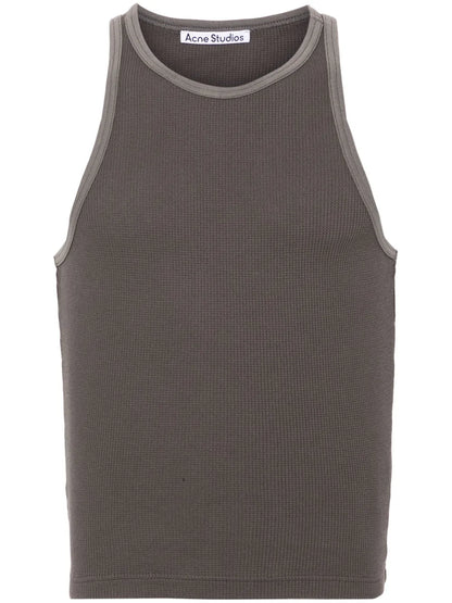 Waffle-Knit Cotton Tank Top
