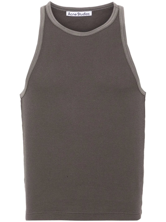 Waffle-Knit Cotton Tank Top