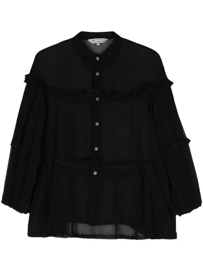 Exposed-Seams Sheer Shirt