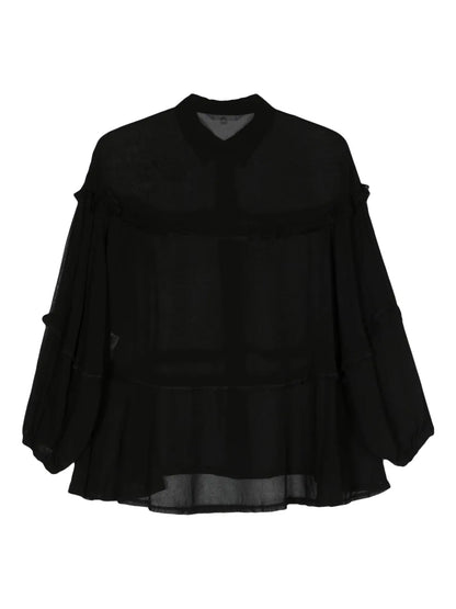 Exposed-Seams Sheer Shirt