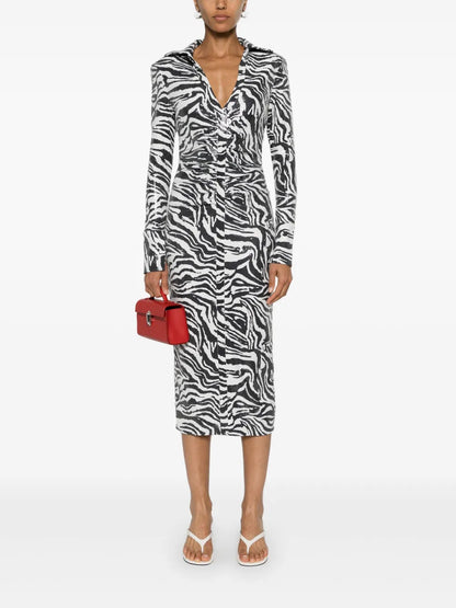 Zebra-Print Sequinned Dress