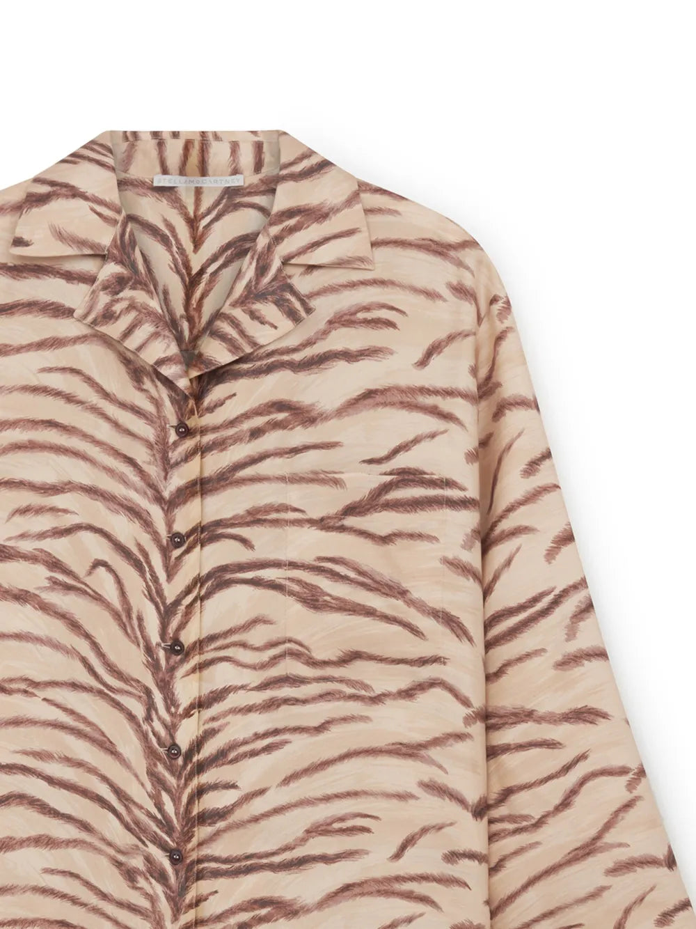 Tiger-Print Silk Pajama Shirt
