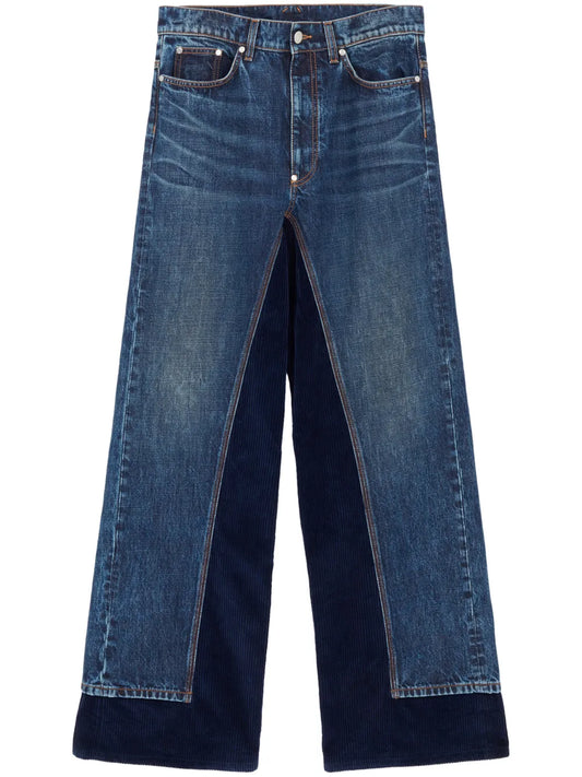Panelled Straight-Leg Jeans
