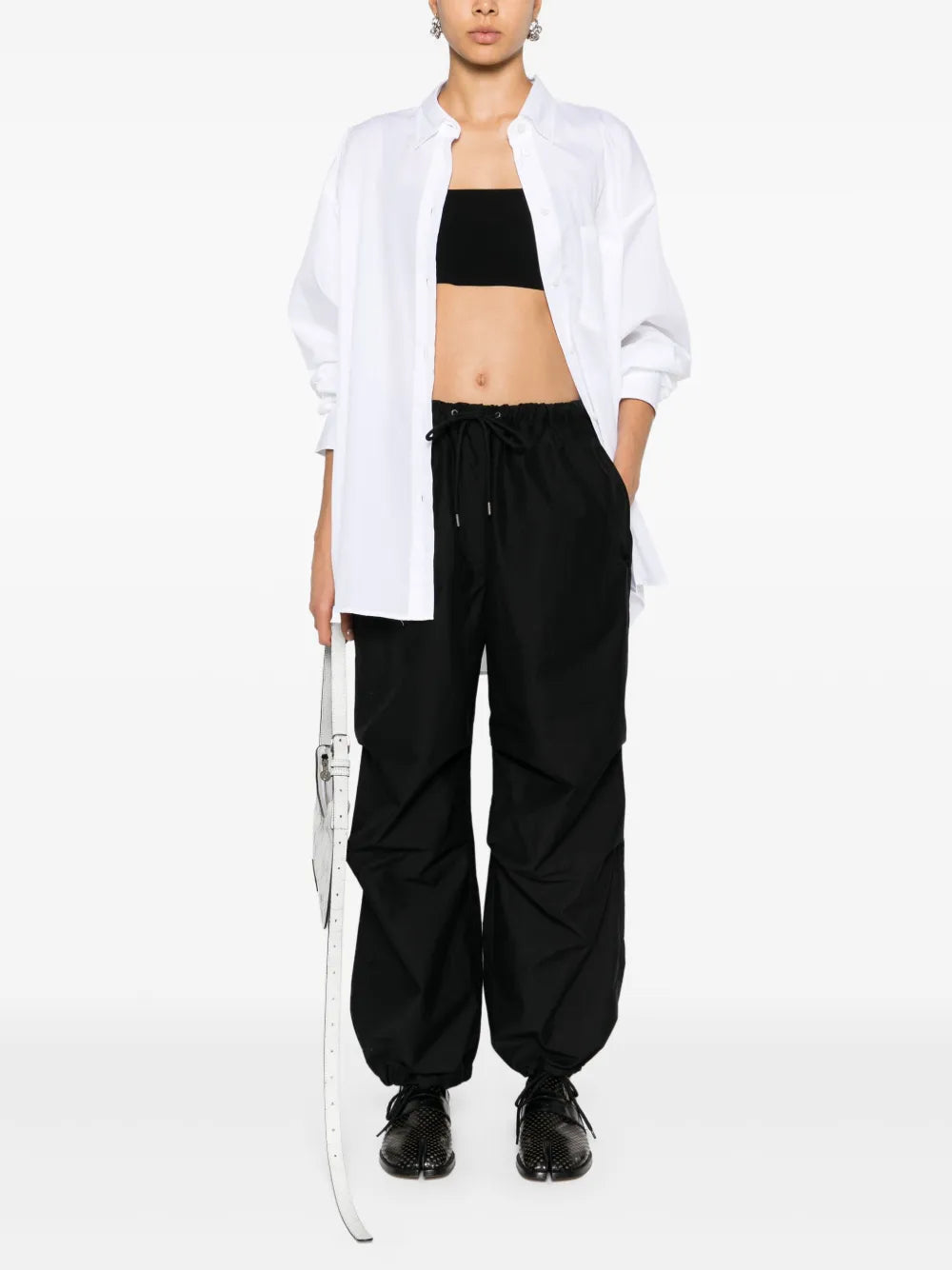 Drawstring Wide-Leg Trousers