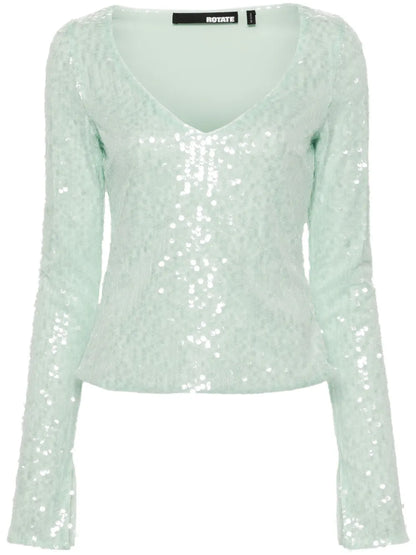 Sequinned Mesh Longleeved T-Shirt