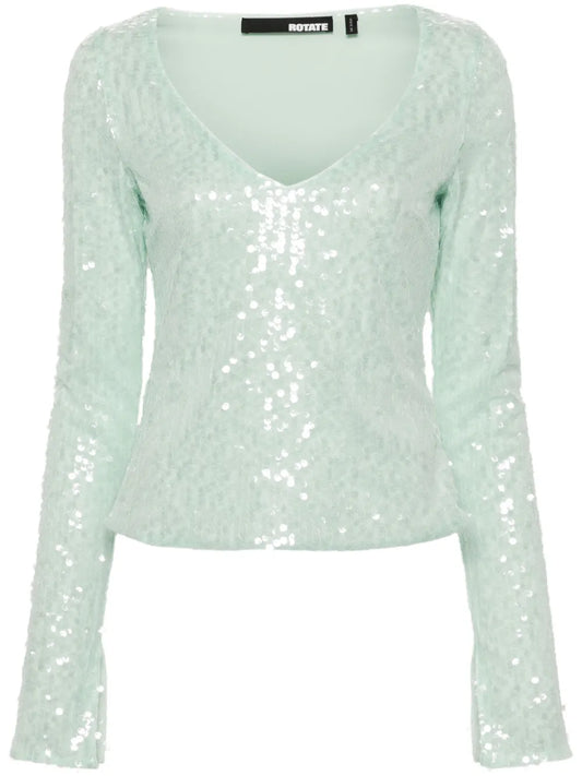 Sequinned Mesh Longleeved T-Shirt
