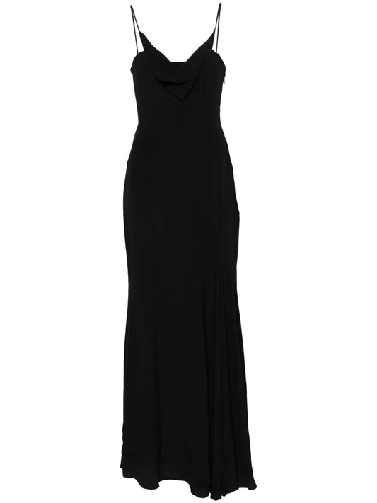 Kapri Cowl-Neck Crepe Maxi Dress
