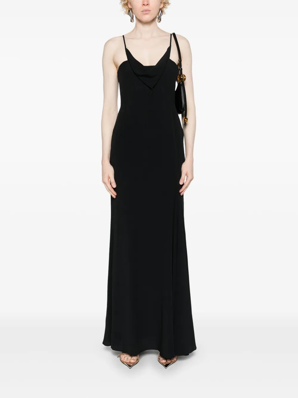 Kapri Cowl-Neck Crepe Maxi Dress