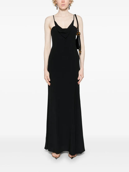 Kapri Cowl-Neck Crepe Maxi Dress