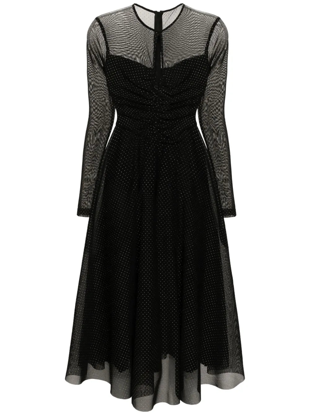 Studded Flared Midi Dress