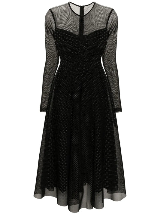 Studded Flared Midi Dress