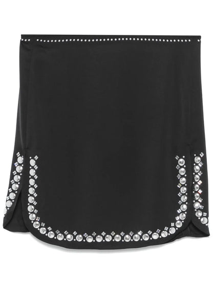 Studded-Hem Mini Skirt