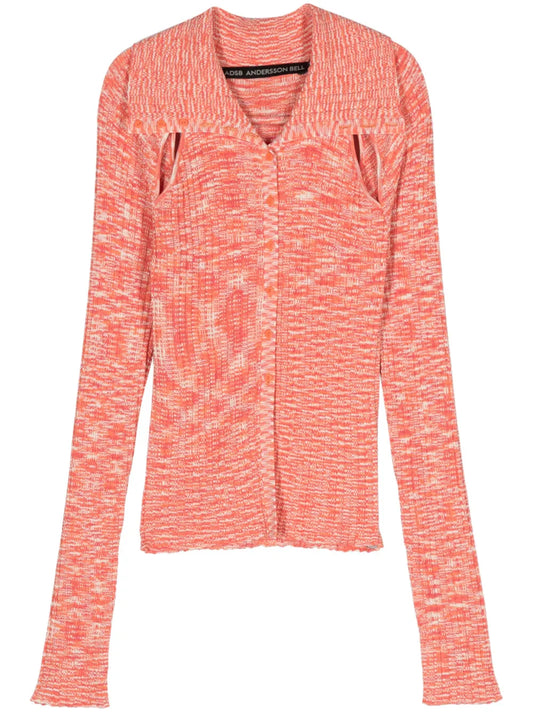 Rozy Cut-Out Ribbed-Knit Cardigan