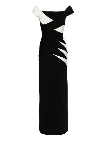 Off-Shoulder Panelled Gown
