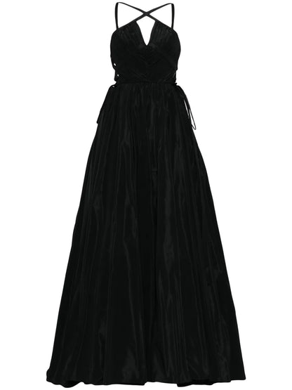 Cross-Strap Taffeta Gown