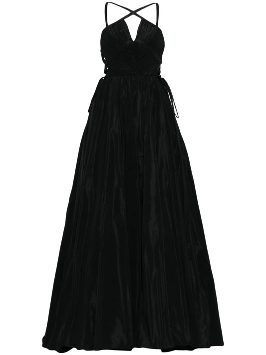 Cross-Strap Taffeta Gown