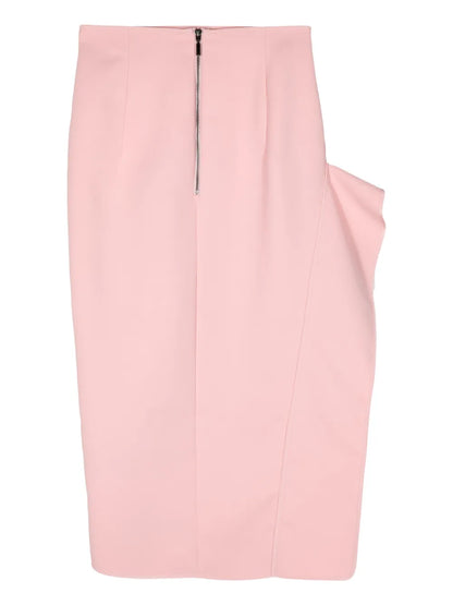 Draped-Detailing Midi Skirt