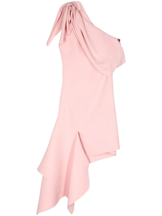 Draped One-Shoulder Mini Dress