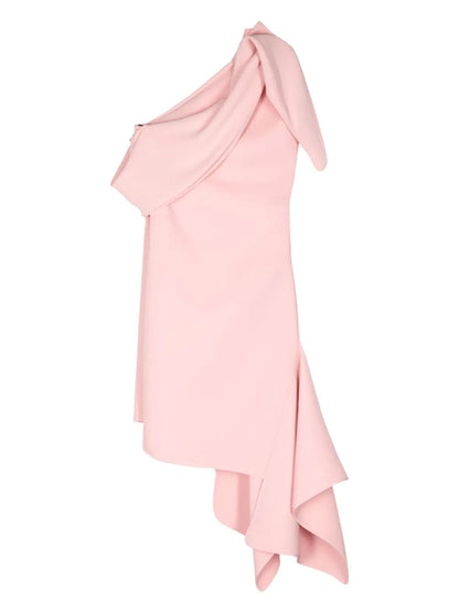 Draped One-Shoulder Mini Dress