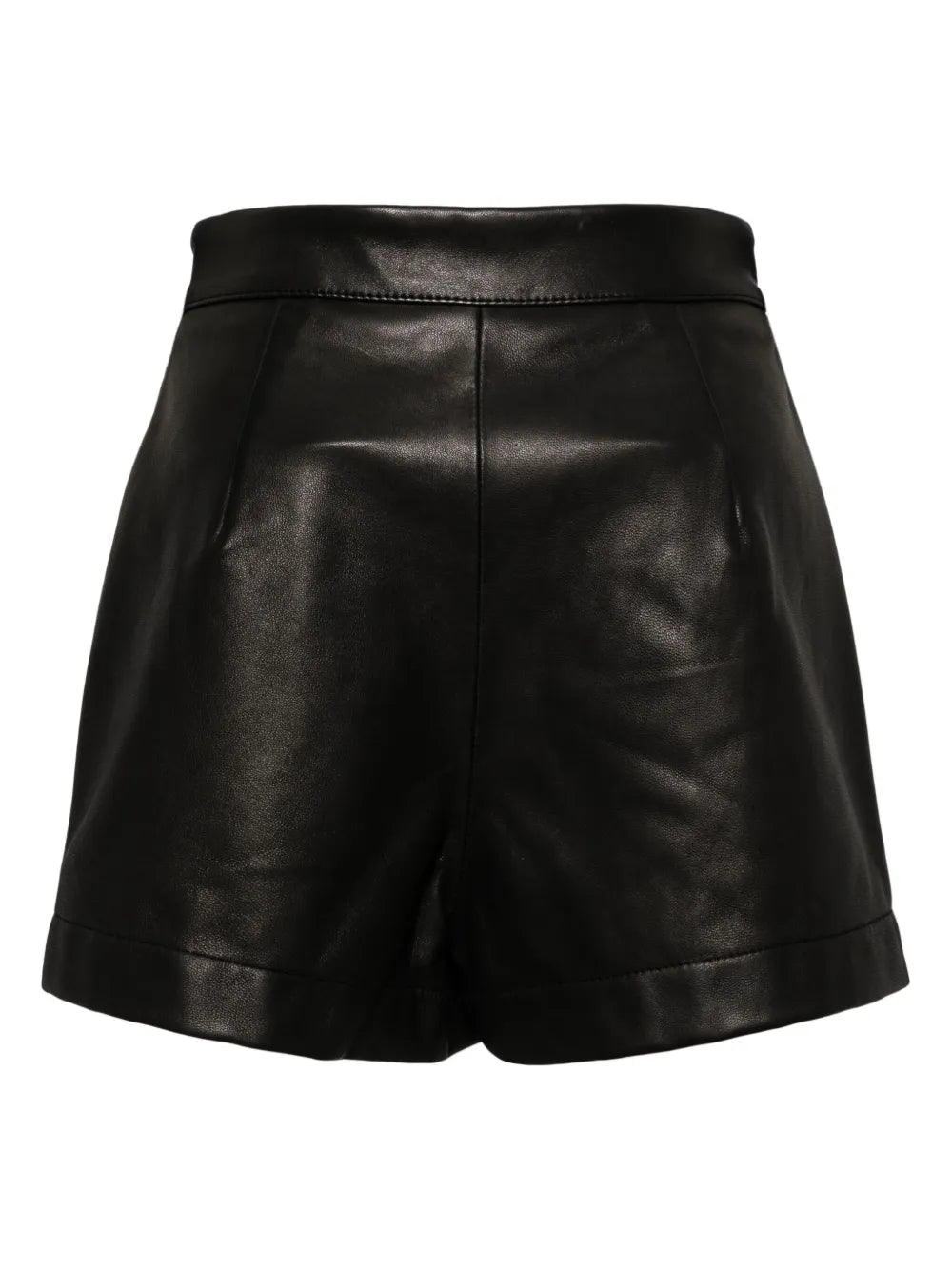 High-Waisted Leather Shorts