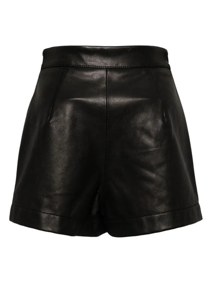 High-Waisted Leather Shorts