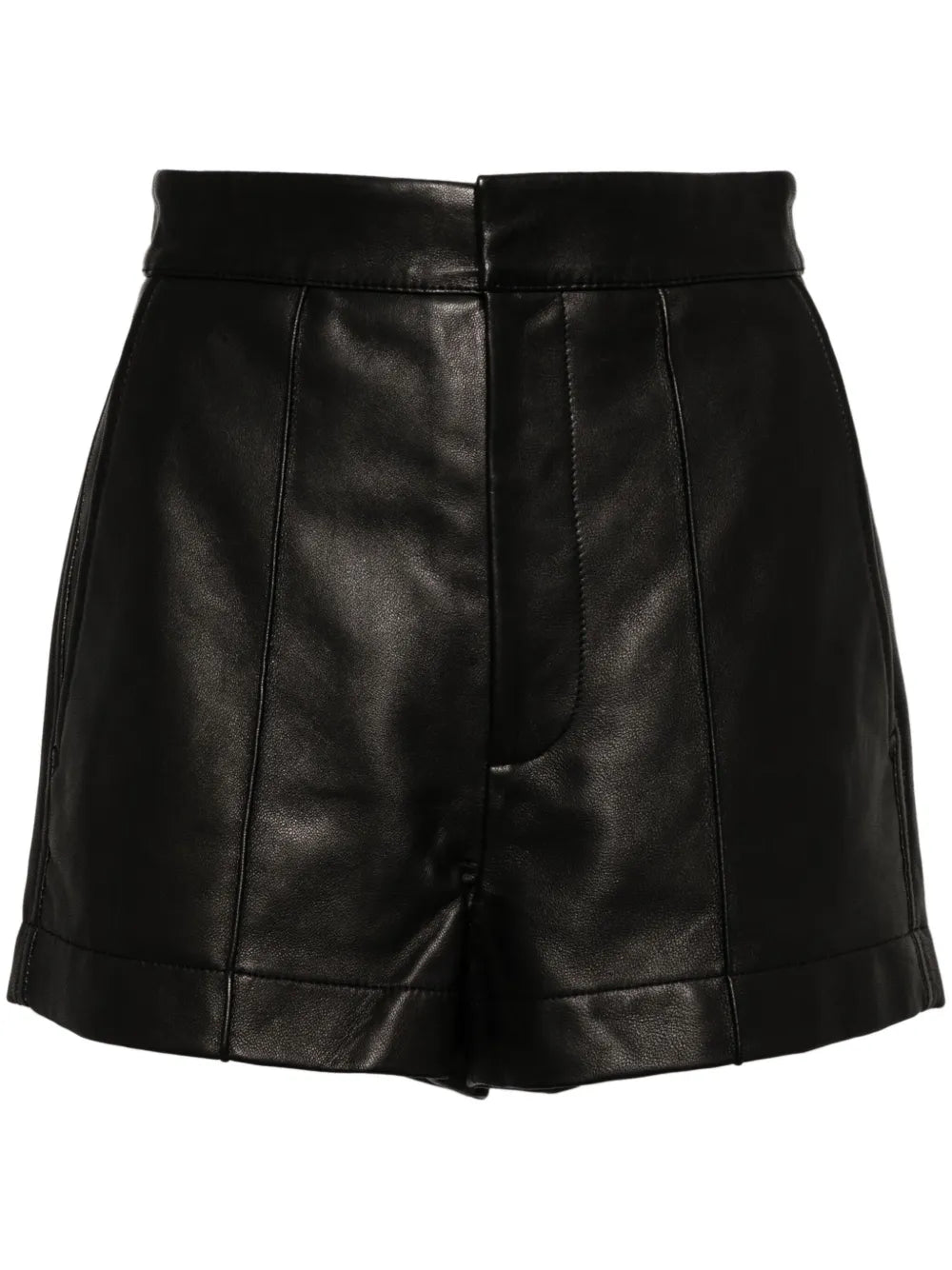 High-Waisted Leather Shorts