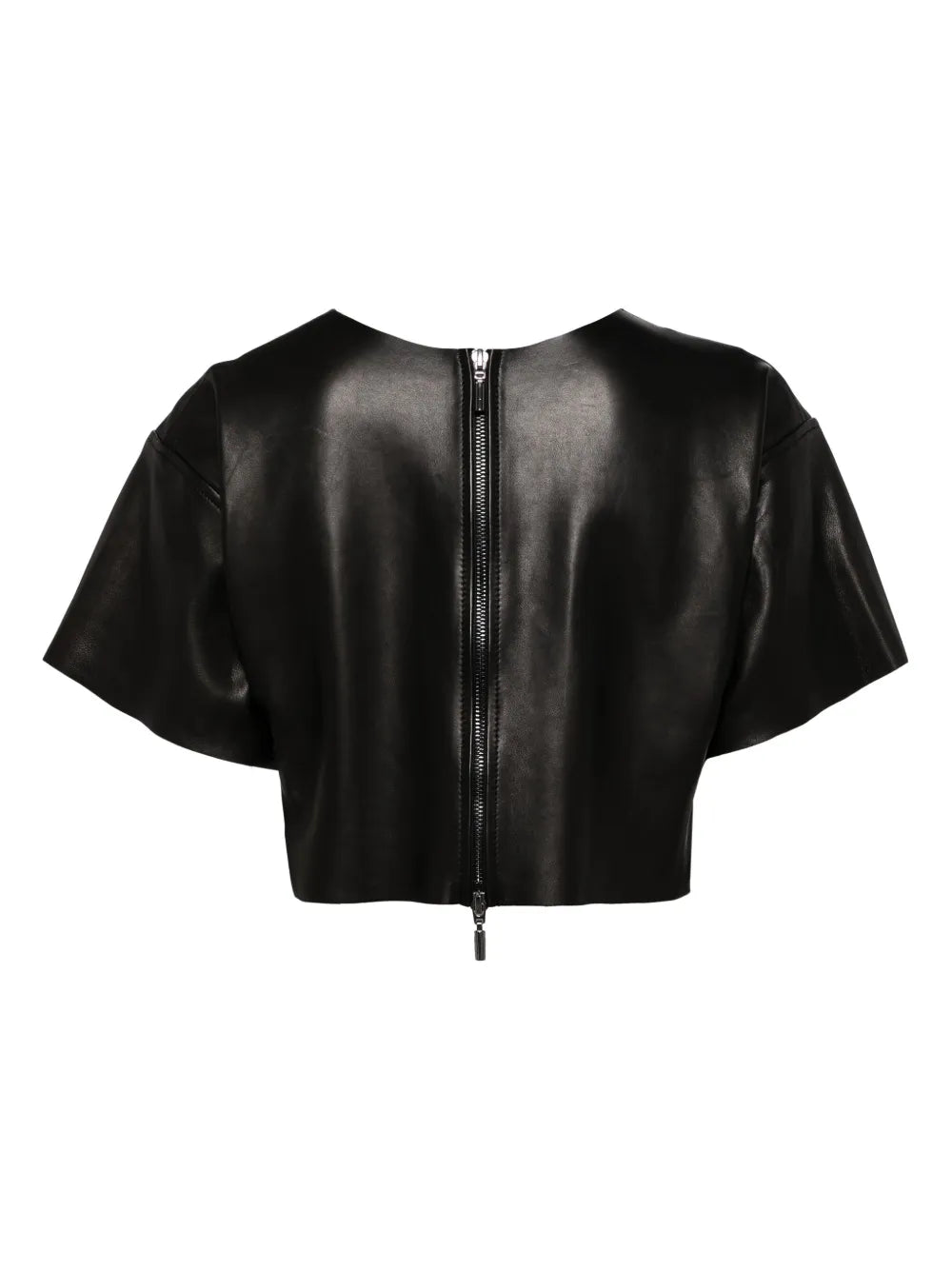 Cropped Leather T-Shirt