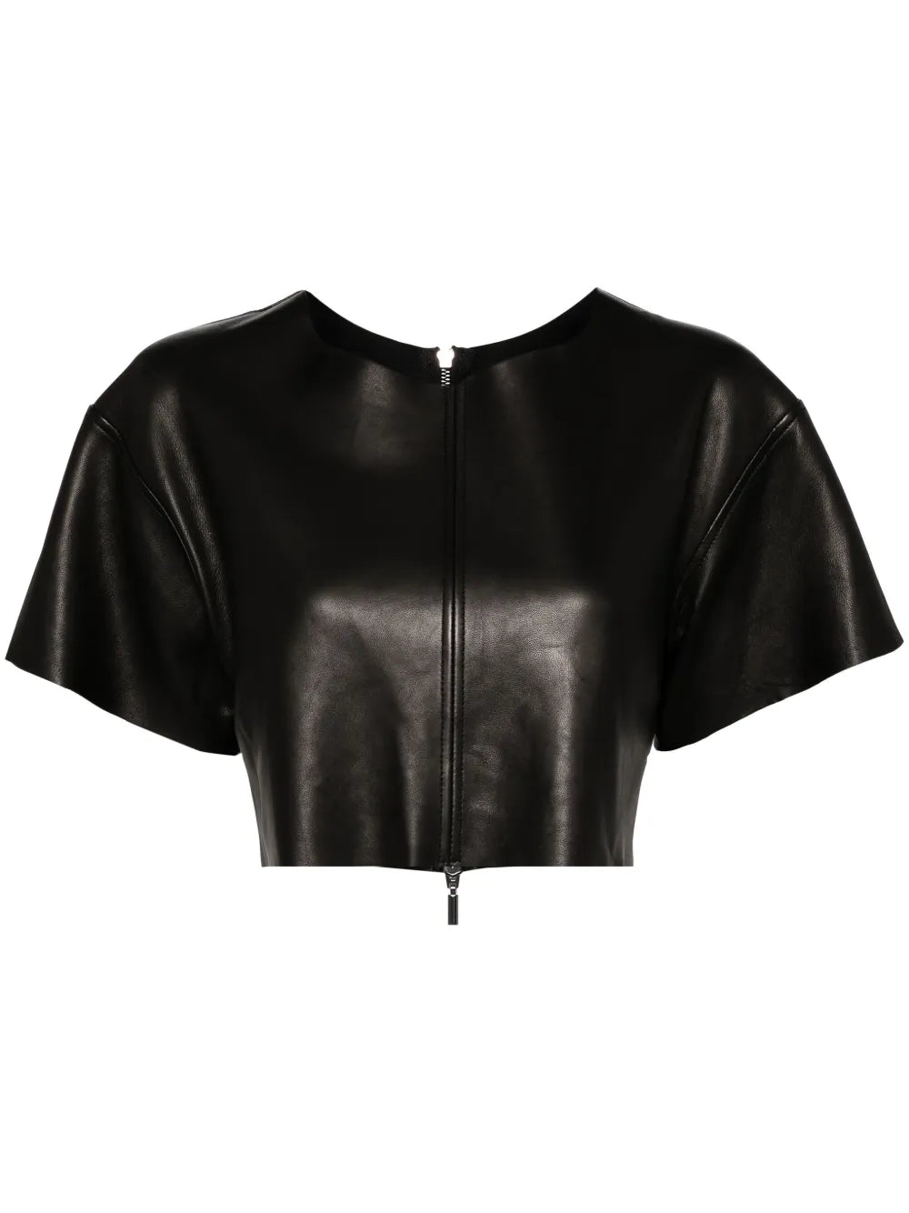 Cropped Leather T-Shirt