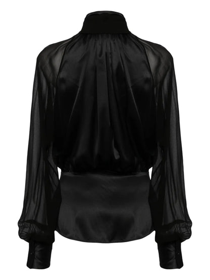 Puff-Sleeves Buttoned Shirt